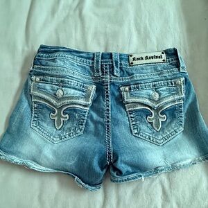 Rock Revival Faded Blue Denim Shorts